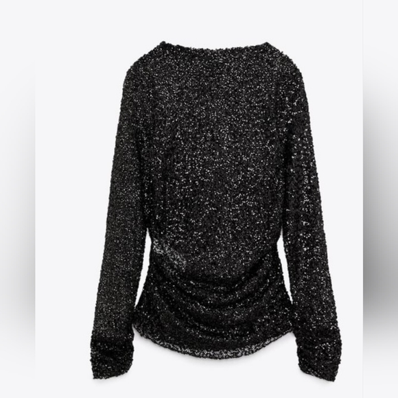 ❤️❤️❤️ZARA DRAPED SEQUIN TOP - Picture 6 of 6